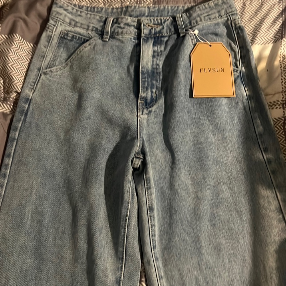 Womens FLVSUN trendy wide leg jeans size Medium (6)